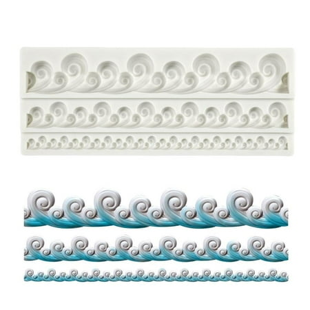 

ZPAQI DIY Handmade Silicone Fondant Mold Whale Wave Shape Chocolate Sugar Craft Paste Mold DIY Candle Resin Crafts Durable