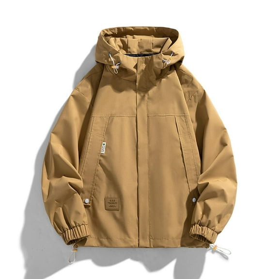 Royisotas Mens Cargo Jackets Big and Tall Outwear Zipper Lightweight Warm Long Sleeve Coats for Men