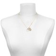 thumbnail image 2 of Delight Jewelry Silver-tone Bear Paw Silhouette - Large Goldtone Crystal Initial - B - Charm Necklace, 17.5"+2", 2 of 4