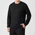 thumbnail image 2 of Thousandth Men's Plus Size Crewneck Tees Casual Long Sleeve Basic Top Soft Breathable Everyday Pullover Top for Daily, 2 of 9