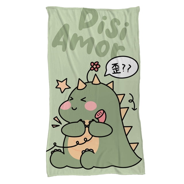 Cobija Manta Frazada Juana Gallo Diseño de Dinosaurio Verde Ultra Suave