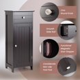 thumbnail image 5 of Giantex Wooden Bathroom Floor Cabinet, Freestanding Storage Cabinet w/Adjustable Shelf & Anti-Tilt Design, Brown, 5 of 8