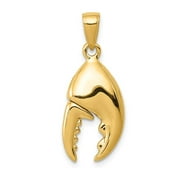 14K 3-D Moveable Stone Crab Claw Pendant