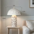 thumbnail image 2 of 18.5in Vintage Mushroom Table Lamps with Rocker Switch, White Rustic Nightstand Lamp for Bedroom, Farmhouse Home Office Decor, 2 of 6