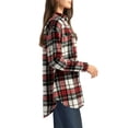 UVN Flannel Plaid Shirts for Women Shacket Jacket Long Sleeve Button