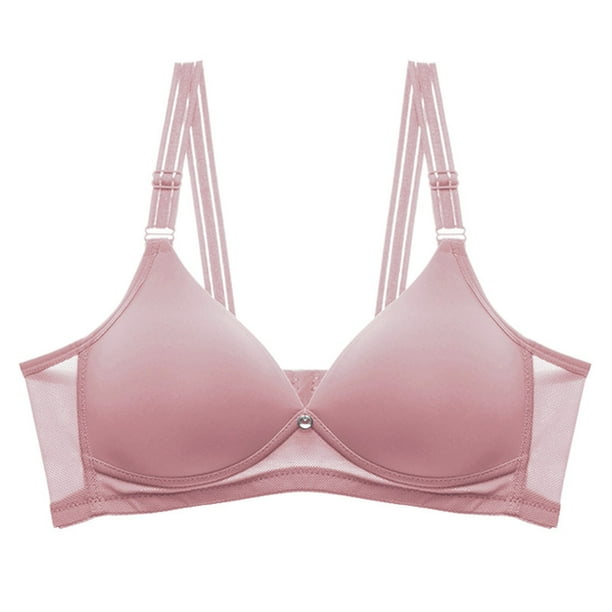 nsendm Female Underwear Adult Ultimate Push up Bra Women's Thin Bra with No  Steel Ring Small Chest Large Size Gathered Breasts Comfortable and(Pink