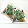 thumbnail image 6 of Ambesonne Monstera Throw Pillow Cover 2 Pack, Nature Scandinavian Boho, 18", Fern Green and Pale Coffee, 6 of 7