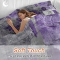 thumbnail image 5 of Purple Grey Duvet Cover Set, Modern Oil Painted Abstract Art Aesthetics Soft Duvet Cover Twin Size Bedding Set 4 Pieces, 1 Quiltcover and 2 Pillowcases with Zipper, 1 Bed Sheet for All Seasons, 5 of 9