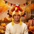 thumbnail image 2 of Adult Thanksgiving Turkey Hat Cartoon Plush Headwear Holiday Party Cap for Men Women One Size, 2 of 7