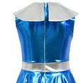 thumbnail image 4 of HAOTAGS Girls Alien Dress, Round Neck Short Sleeved Tailored Party Costume Dress Blue 5-6Years, 4 of 5