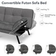 thumbnail image 3 of Convertible Futon Sofa Bed, 71" Memory Foam Futon Couch with Detachable,Adjustable Backrest,Linen Fabric Folding Small Loveseat Sleeper for for Living Room,RV,Office,Apartment,Light Grey, 3 of 9