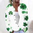 thumbnail image 1 of Cárdigan informal de punto con estampado del Día de San Patricio para mujer, abrigo con botones, 1 of 4