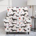 thumbnail image 2 of Renewold Dachshund Heart Oversized Recliner Cover Stay in Place Dog Pattern Lazy Boy Recliner Chair Cover 4 Pieces Washable Reclining Seat Cover for Home Living Room Decoration, 2 of 8