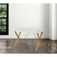 thumbnail image 4 of Elian Rectangular X-Leg MDF Desk with a Drawer, White/Gold, 4 of 8