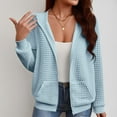 thumbnail image 3 of Women's Casual Sweatshirt Zipper Cardigan Hoodies Loose Solid Sweater‌ Pocket Sport Hooded Tops 2025 Fall Fashioan Tops Hoodie, 3 of 8
