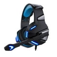 thumbnail image 2 of Hunterspider V3 Casque de Jeu Stéréo à Réduction de Bruit; Écouteurs Filaires à Réduction de Bruit avec Microphone LED, Noir Bleu, 2 of 9