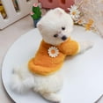 thumbnail image 5 of Cute Plush Round Neck Warm Flowers Sweater, Pet Dog Clothes Winter Warm Fleece Pet Coat, For Small Dogs French Bulldog Puppy Dog Clothing, Yellow, 5 of 11