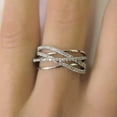 thumbnail image 3 of EOEMY Cross Cubic Zircon Gorgeous 925 Silver Filled Ring Women Wedding Ring Sz 6-10-10, 3 of 4