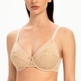 thumbnail image 4 of MELENECA Women's Full Coverage No Padding Plus Size Minimizer Underwire Bra Beige 38DD, 4 of 5