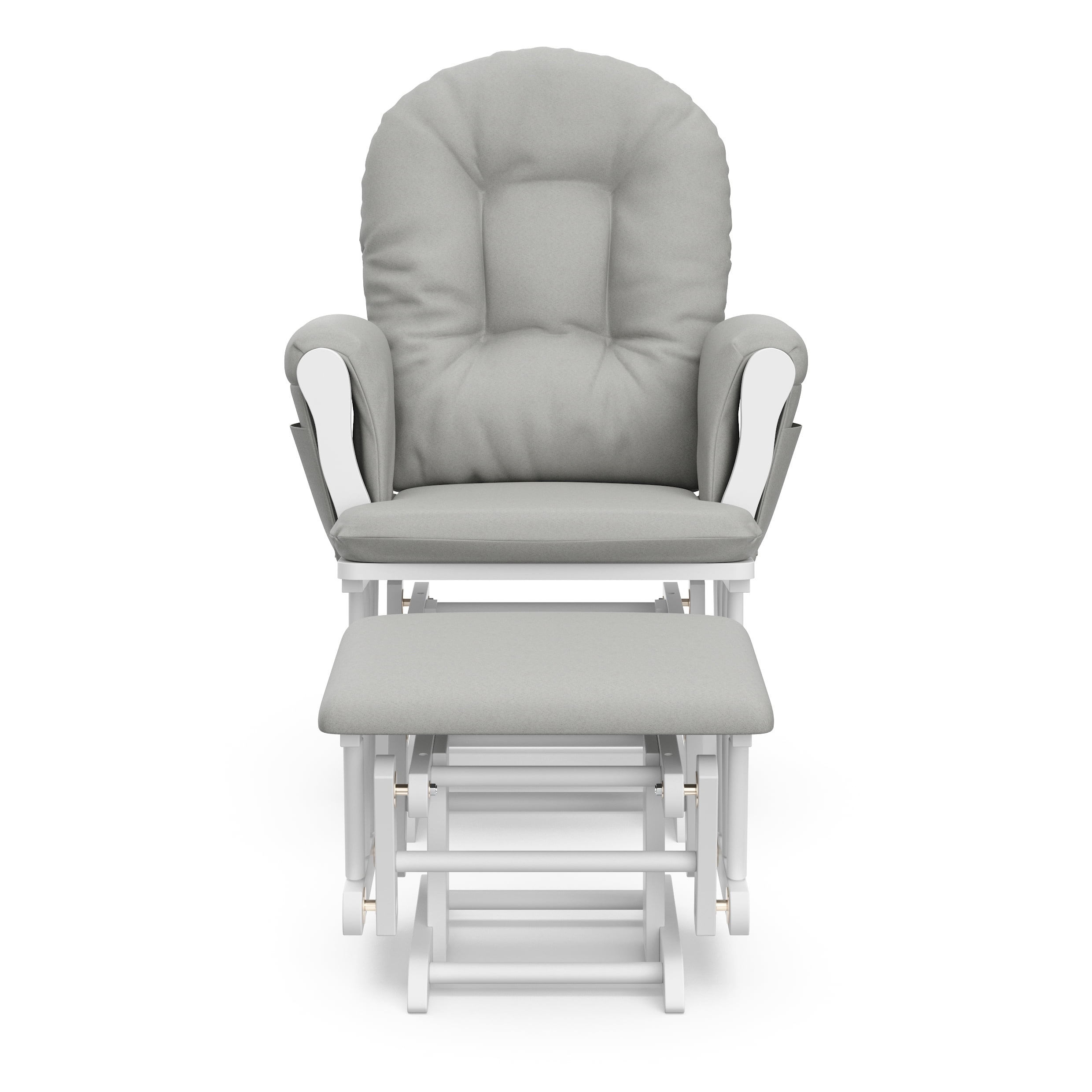 Storkcraft Hoop Glider and Ottoman, White and Light Gray photo 3
