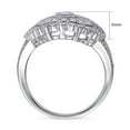 thumbnail image 4 of BERRICLE Sterling Silver Vintage Inspired Art Deco Cubic Zirconia CZ Statement Milgrain Cocktail Fashion Ring for Women, Rhodium Plated Size 5, 4 of 10