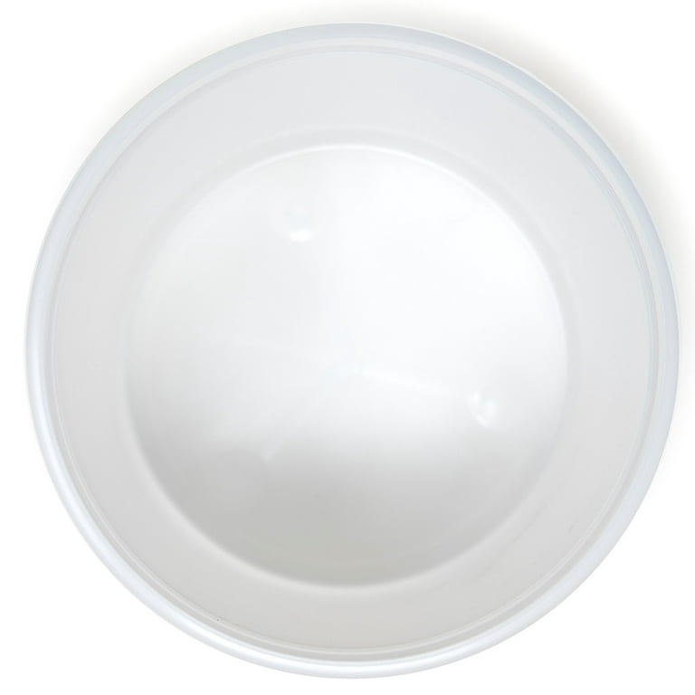 64 oz. (1/2 Gallon) White HDPE Plastic Round Container w/ Plastic Handle,  L607