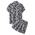 thumbnail image 4 of Conjunto casual de blusa y pantalones de playa de manga corta con estampado de botones para hombre Pompotops  oipoqjl51428, 4 of 9