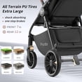 thumbnail image 6 of Tinyiota Baby Stroller with UPF 50+ Canopy, One-Hand Fold and Leather Handle, Black, 6 of 8