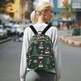 thumbnail image 7 of FORMRS Mini Backpack Purse for Women Travel Daypack Casual Shoulder Bag, Green Christmas Hats, 7 of 7