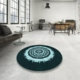 thumbnail image 4 of Ahgly Company Machine Washable Indoor Rectangle Transitional Deep-Sea Green Area Rugs, 4' x 6', 4 of 7