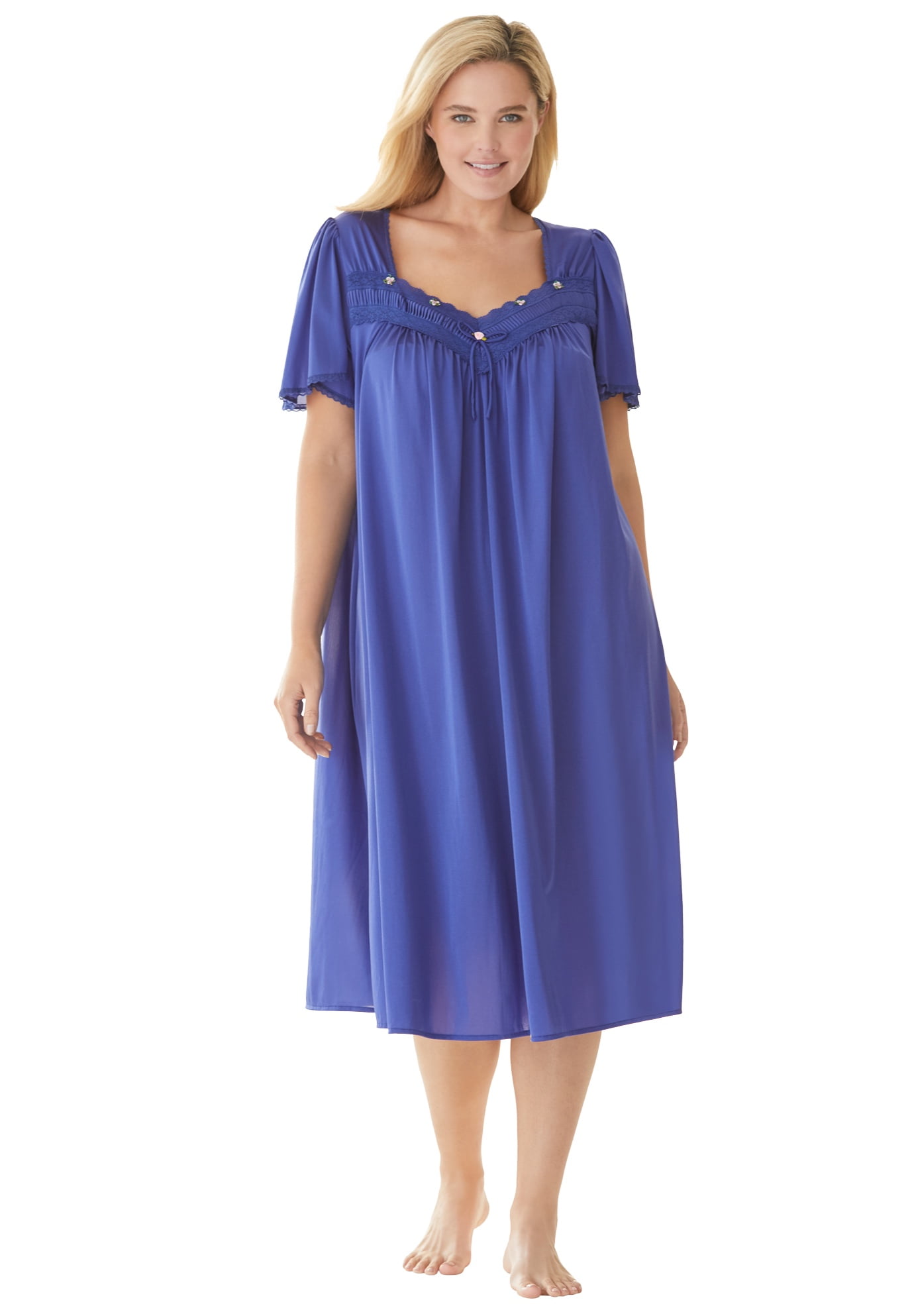 Details about   Silky Soft Nightgown Women Sleepwear Crochet Trim Sleep Dress Black 3X Size