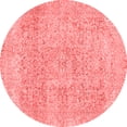 thumbnail image 1 of Ahgly Company Machine Washable Indoor Round Abstract Red Modern Area Rugs, 5' Round, 1 of 4