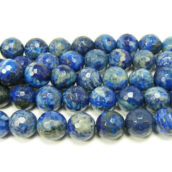 6mm Natural Color-Enhanced Lapis Faceted Round Beads Genuine Gemstone Natural Jewelry Making