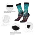 thumbnail image 3 of Gukieu Colorful Rainbow Glitter Print Contrast Color Mid-calf Socks, Sweat-wicking Athletic Socks, Unisex Clothing Accessories, 3 of 6