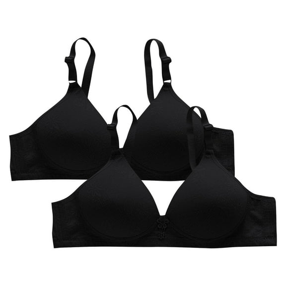 2 Pcs Everyday Bra for Women Lightweight Breathable Lingerie Sports Bras High Support Wireless Bralettes Full Coverage Push Up Bras
