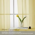 thumbnail image 2 of Patin Yellow Sheer Curtains Valances for Windows 14 Inch Length 2 Pcs, Voile Solid Color Short Kitchen Curtain, Home Decor Drapes with Rod Pockets for Cafe Bedroom Basement, Each Panel 42" W x 14" L, 2 of 9
