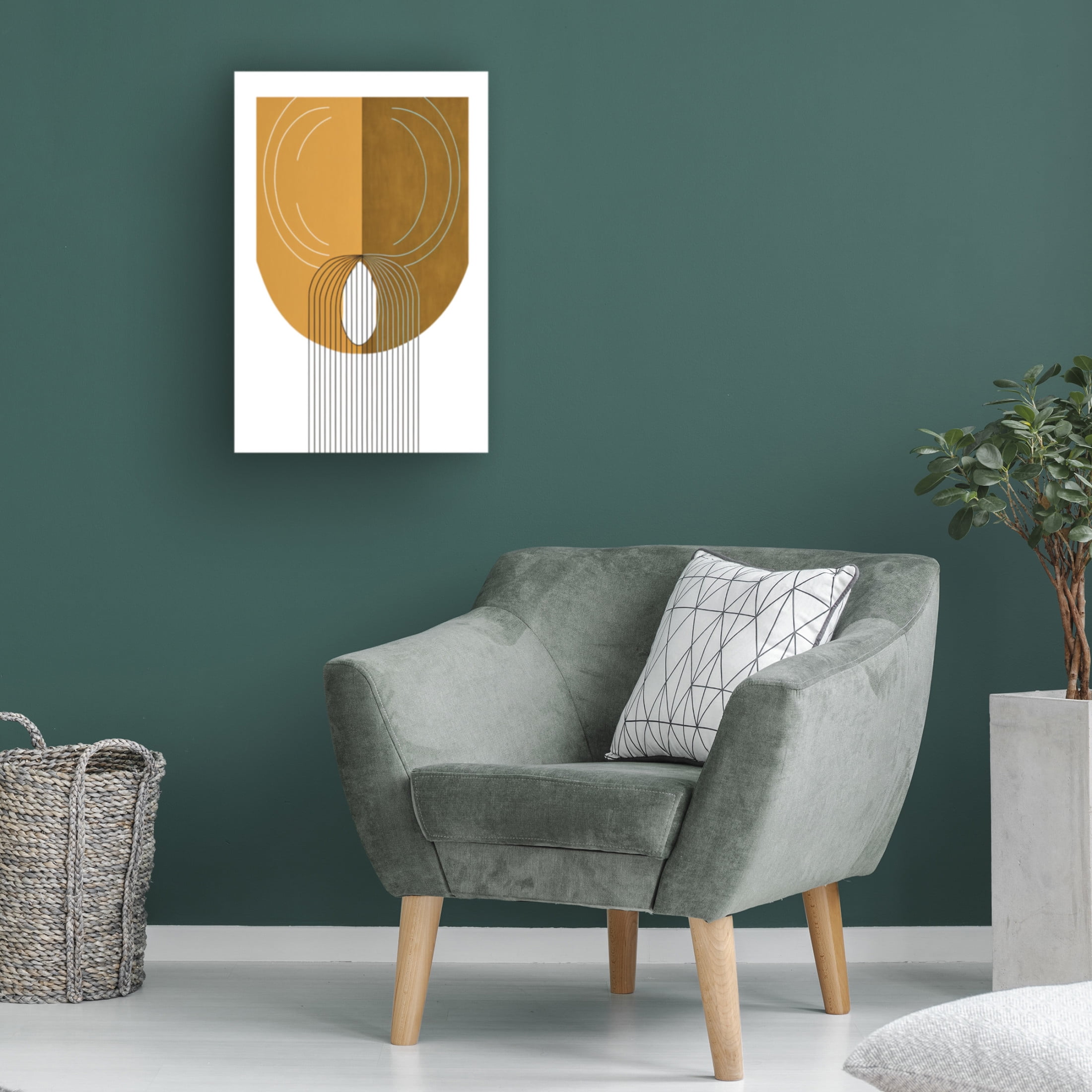 Canvas Wall Art - Ray Heere 'Mid Century Abstract Painting 32' Wall Art for Living Room, Bedroom, or Office Décor by Trademark Fine Art - 22 x 32 Inches