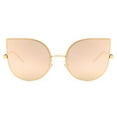 thumbnail image 2 of OWL Womens Cat Eye Sunglasses Brown Metal Frame Ladies Mirrored Sun Glasses, 2 of 3