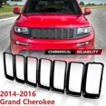 thumbnail image 2 of 7pc Gloss Black Grill Ring Front Grille Inserts Cover Trim Kit For Jeep Grand Cherokee 2014-2016, 2 of 5