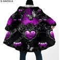 thumbnail image 1 of Capa de sueño con estampado 3D de mariposa Rosa oscura para hombres, abrigo grueso y cálido con capucha, abrigo de lana a prueba de viento, bata, manta, 2, 1 of 4