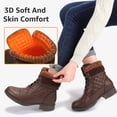 thumbnail image 6 of Women's Non-Slip Warm Casual Fall Boot Fashion Combat Boots Winter Ankle Booties Brown US 8, 6 of 7
