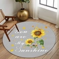thumbnail image 2 of Round Area Rugs Collection 7 Ft, Sunflower Non-Slip Residential Carpet, Vintage Botanical Indoor Crawling Mats Runner Rugs for Living Room/Dining Room/Bedroom, 2 of 8