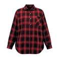 thumbnail image 4 of ClodeEU Women's Plus Size Plaid Button Down Shirt,Long Sleeve Collared Casual Oversized Shacket ,Women's L-XXXXXL, 4 of 5