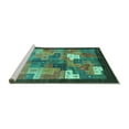thumbnail image 2 of Ahgly Company Machine Washable Indoor Rectangle Abstract Turquoise Blue Contemporary Area Rugs, 5' x 8', 2 of 4