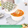 thumbnail image 3 of Yayeee Pot Holders Kitchen Heat Resistant with Pockets 7"x9.8" Cotton Oven Cooking Hot Pads, Olive Green Flowers, 3 of 7