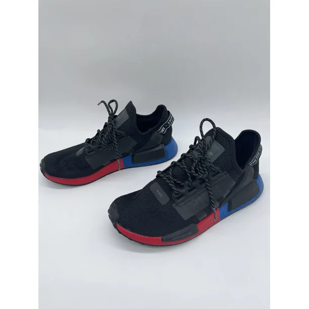 Ad-id-as NMD R1 V2 Boost Shoes Black Red Blue Athletic Low Men's Size 9 FV9023