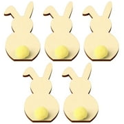 5 Pieces Rabbit Wood Pieces Easter Decorations Scrapbooking Crafts Anniversary Gifts Birthday Accessories DIY Kits for Adults JM01171