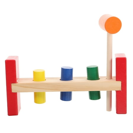 

1 Set Wooden Hammer Toy Peg Tapping Toy Color Cognitive Percussion Table Playroom Accessory