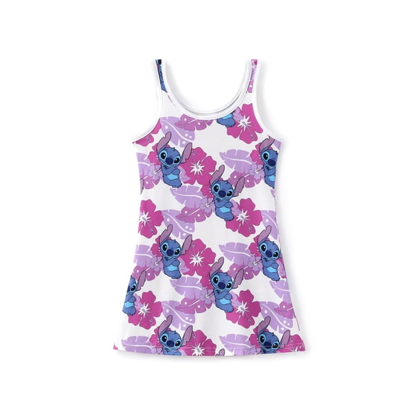 Vestido Disney Lilo & Stitch para niña pequeña, color morado de 8 a 9 años