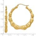 thumbnail image 4 of 14k Polished Bamboo Hoop Earrings 14k Yellow Gold Earrings, 4 of 4